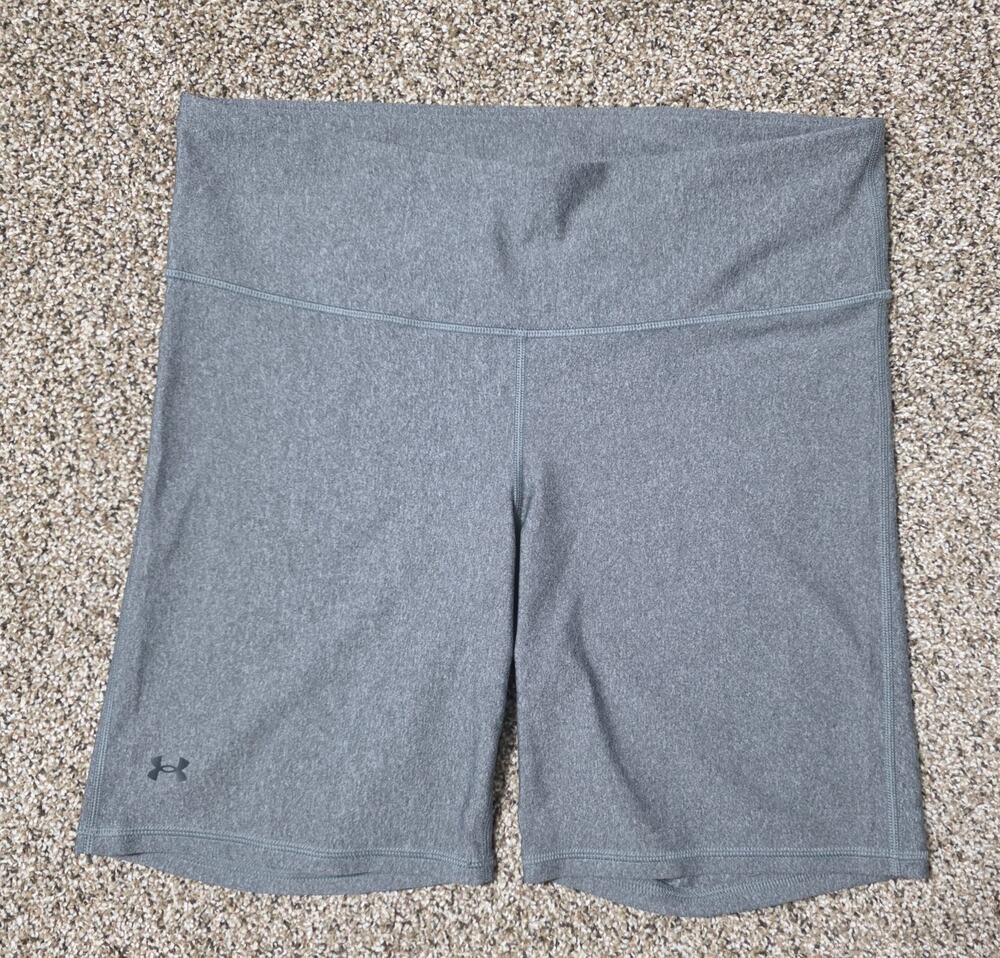 Under Armour Women's HeatGear Compression Shorts Gray Size XL Athletic Shorts